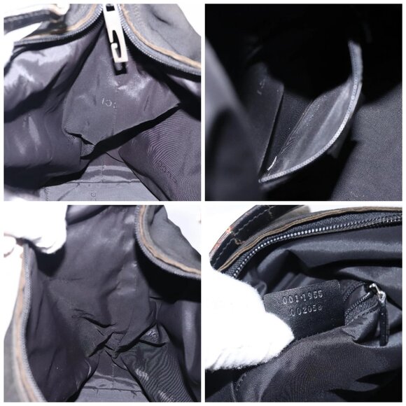 GUCCI Shoulder Bag Nylon Black Silver 001 1955 Auth - Picture 15 of 16